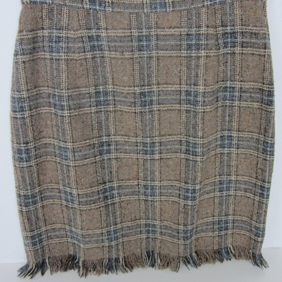 Sandwich Mini Skirt Plaid Tweed Fringe Hem Vintage Size EUR 38 US 4 - Picture 3 of 5